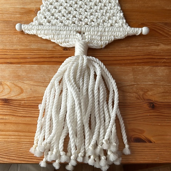 Vintage Macrame Christmas Tree Wall Decor - Picture 2 of 5